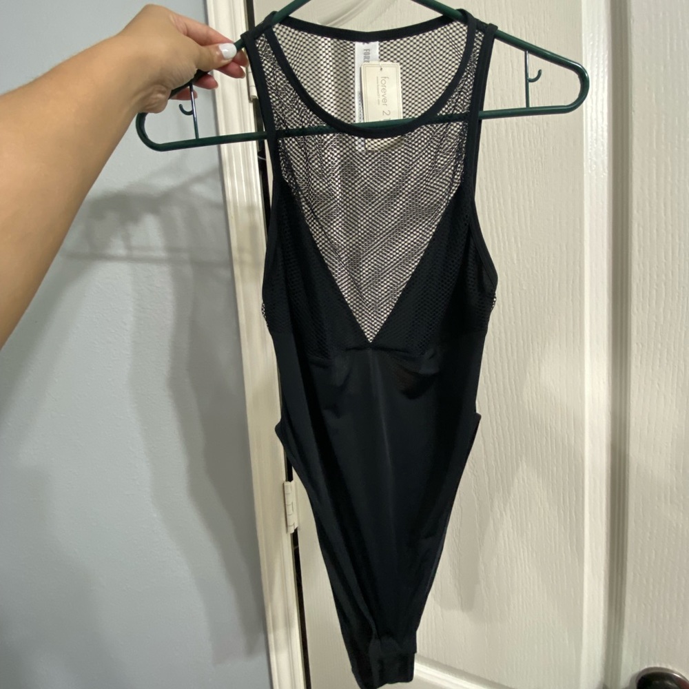 black mesh bodysuit